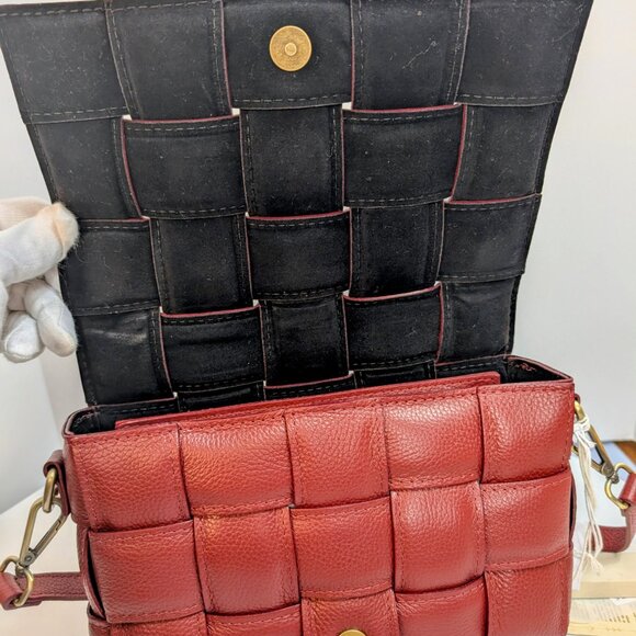 Violeta Castellani Milano Red Woven Leather Shoulder Bag - Picture 8 of 14